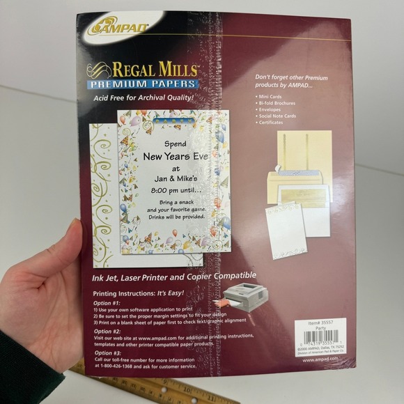 2 Pks Vtg Ampad Party Celebration Special Printer Paper Streamers Hats Open READ - Picture 6 of 7